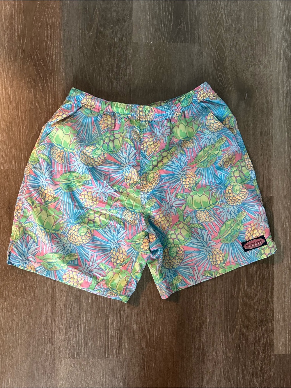 Vineyard Vines Pastel Pineapple & Turtle Swim Shorts - Green, Blue, Pink